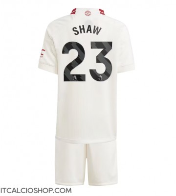Manchester United Luke Shaw #23 Terza Maglia Bambino 2023-24 Manica Corta (+ Pantaloni corti)